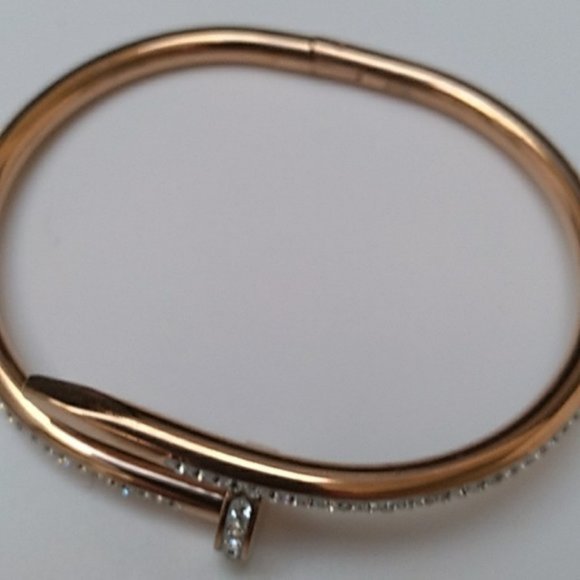 set 2 | Bangles | m, size 6" 1/4" GOLDEN, and ROSE metal color - Picture 6 of 7